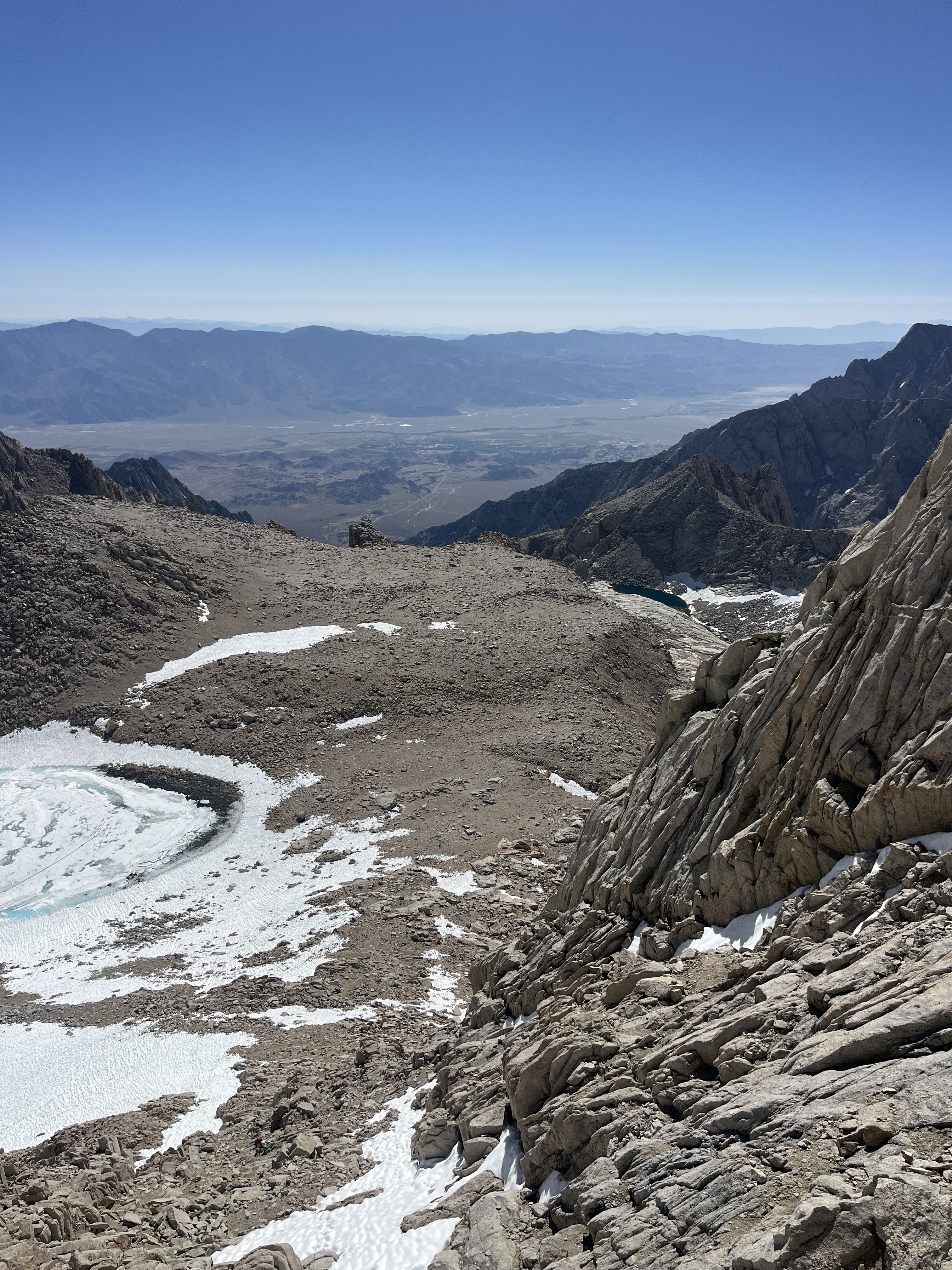 Looking down on Iceberg Lake from the base